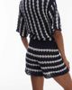 Topshop Topshop knit stitchy stripe shorts in blue and ivory - part of a set - 2