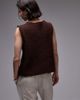 Topshop Topshop knit tie front vest in brown - 4