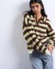 Topshop Topshop knit v-neck fluffy polo shirt in green and brown - 2