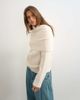 Topshop Topshop knit wool blend deep fold bardot sweater in ivory-Neutral - 1