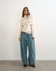 Topshop Topshop knit wool blend deep fold bardot sweater in ivory-Neutral - 2