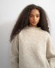 Topshop Topshop knit wool blend roll edge longline chunky sweater in oat-Neutral - 2
