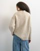 Topshop Topshop knit wool blend roll edge longline chunky sweater in oat-Neutral - 4