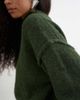 Topshop Topshop knit wool blend roll edge longline chunky sweater in olive-Green - 3