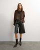 Topshop Topshop knit wool short cape sweater in chocolate-Gray - 1