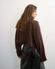 Topshop Topshop knit wool short cape sweater in chocolate-Gray - 4