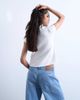 Topshop Topshop knitted compact cap sleeve vest in Ivory-White - 3