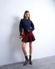 Topshop Topshop knitted compact fitted waist sweater in Navy - 3