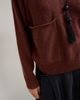 Topshop Topshop knitted crew neck front pocket sweater in cinnamon-PURPLE - 2