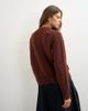 Topshop Topshop knitted crew neck front pocket sweater in cinnamon-PURPLE - 4