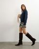 Topshop Topshop knitted crew neck front pocket sweater in midnight-Navy - 2