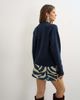 Topshop Topshop knitted crew neck front pocket sweater in midnight-Navy - 4