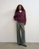 Topshop Topshop knitted curved hem collared polo sweater with wool in mulberry-PURPLE - 3