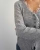 Topshop Topshop knitted fringing neckline cardigan in gray - 2
