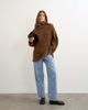 Topshop Topshop knitted high neck roll seam detail oversized sweater with wool in brown - 1