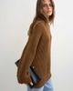 Topshop Topshop knitted high neck roll seam detail oversized sweater with wool in brown - 3