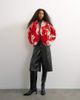 Topshop Topshop knitted kimono PU trim jacket in red and ivory-MULTI - 3