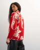 Topshop Topshop knitted kimono PU trim jacket in red and ivory-MULTI - 4