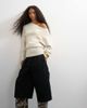 Topshop Topshop knitted long sleeve fallen shoulder sweater with wool in latte-NEUTRAL - 1