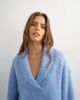 Topshop Topshop knitted premium shawl collar sweater with wool in blue - 1