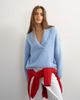 Topshop Topshop knitted premium shawl collar sweater with wool in blue - 4