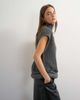 Topshop Topshop knitted ribbed funnel neck wool longline top with tube hem in coal-NEUTRAL - 1
