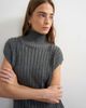 Topshop Topshop knitted ribbed funnel neck wool longline top with tube hem in coal-NEUTRAL - 2