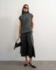 Topshop Topshop knitted ribbed funnel neck wool longline top with tube hem in coal-NEUTRAL - 3