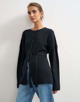 Topshop Topshop knitted tie back all needle cardigan in navy
