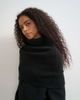 Topshop Topshop knitted wool blend deep fold bardot sweater in black - 2