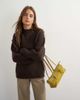 Topshop Topshop knitted wool blend roll edge chunky sweater in chocolate-Brown - 1