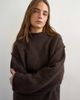Topshop Topshop knitted wool blend roll edge chunky sweater in chocolate-Brown - 3