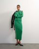 Topshop Topshop knitted wool blend sporty pencil contrast panel set skirt in green-Gray - 1