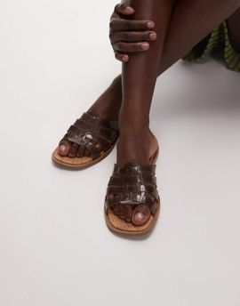 Topshop Topshop Kris jelly flat sandals in smoke gray-Blue