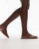 Topshop Topshop Kris jelly flat sandals in tan-Brown - 1