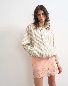 Topshop Topshop lace hem mini wrap skirt in pink