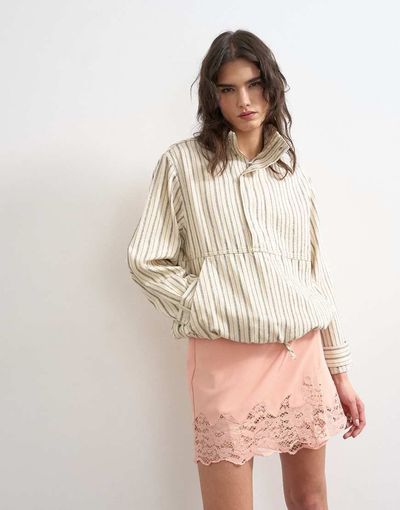 Topshop Topshop lace hem mini wrap skirt in pink