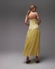 Topshop Topshop lace insert chiffon midi dress in yellow - 2