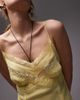 Topshop Topshop lace insert chiffon midi dress in yellow - 3