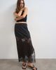 Topshop Topshop lace insert column maxi skirt in brown and black - 1