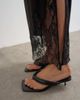 Topshop Topshop lace insert column maxi skirt in brown and black - 2