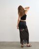 Topshop Topshop lace insert column maxi skirt in brown and black - 3