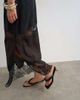 Topshop Topshop lace insert column maxi skirt in brown and black - 4