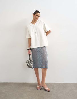 Topshop Topshop lace midi skirt in blue