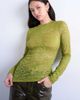 Topshop Topshop lace ruched side long sleeve top in green - 1