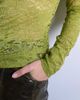 Topshop Topshop lace ruched side long sleeve top in green - 2
