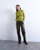 Topshop Topshop lace ruched side long sleeve top in green - 4