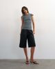 Topshop Topshop lace trim cap sleeve top in washed black-No color - 2