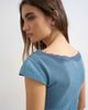 Topshop Topshop lace trim cap sleeve top in washed navy-No color - 3