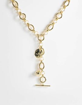 Topshop Topshop Lana oversized chain necklace with charms in gold tone